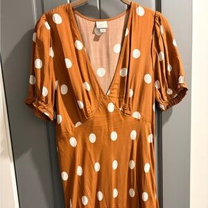 Rust Polka Dot Midi Dress – A New Day (Size S)